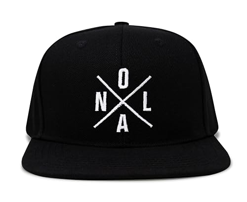 International Tie Premium New Orleans NOLA Hat for Men and Women – Snapback Trucker Baseball Cap (Black Flatbill)