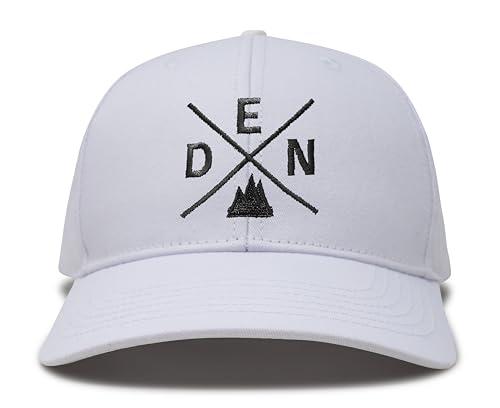 International Tie Premium Denver DEN Hat for Men and Women – Snapback Trucker Baseball Cap (All White)