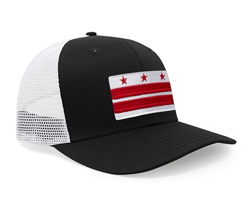 International Tie New Washington DC Flag Premium-Quality Hat (Black White)
