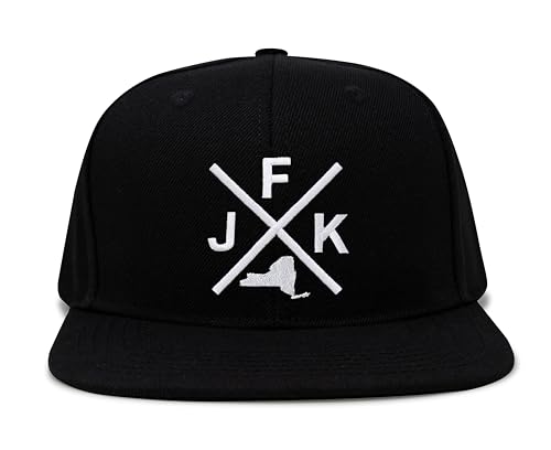 International Tie John F. Kennedy International Airport JFK Hat for Men and Women - Snapback Trucker Baseball Cap (Black Flatbill)