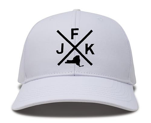 International Tie John F. Kennedy International Airport JFK hat for Men and Women - Snapback Trucker Baseball Cap (All White)