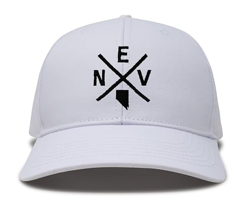 International Tie Nevada NEV Hat for Men and Women - Snapback Trucker Baseball Cap (All White)