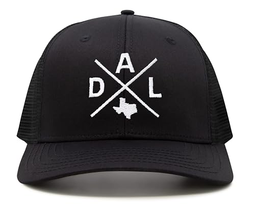 International Tie Premium Dallas DAL Hat for Men and Women – Snapback Trucker Baseball Cap (All Black)