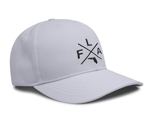 International Tie Florida FLA Hat for Men and Women - Snapback Trucker Baseball Cap (All White)