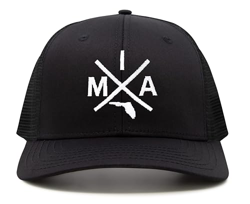 International Tie Miami MIA Hat for Men and Women - Snapback Trucker Baseball Cap (All Black)