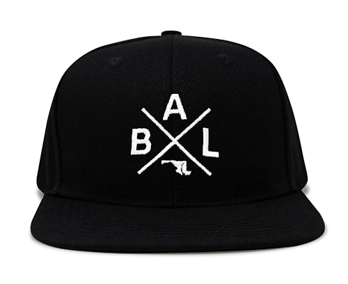 International Tie Premium Baltimore BAL Hat for Men and Women – Snapback Trucker Baseball Cap (Black Flatbill)