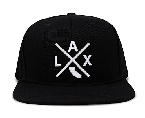 International Tie Los Angeles International Airport LAX Hat for Men and Women - Snapback Trucker Baseball Cap (Black Flatbill)