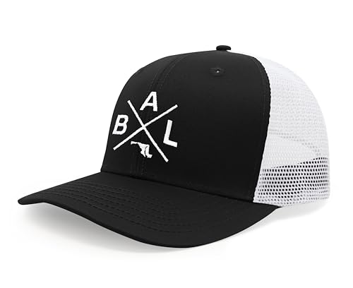 International Tie Premium Baltimore BAL Hat for Men and Women – Snapback Trucker Baseball Cap (Black/White)