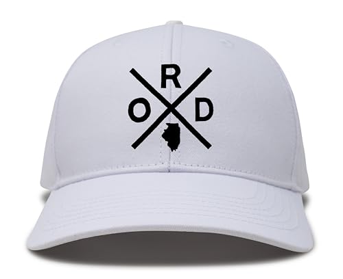 International Tie Chicago O'Hare International Airport ORD hat for Men and Women - Snapback Trucker Baseball Cap (All White)