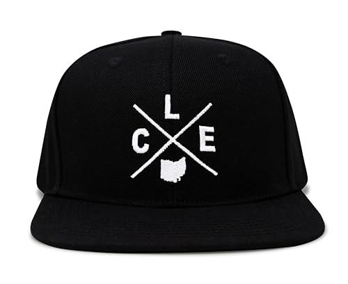 International Tie Premium Cleveland CLE Hat for Men and Women – Snapback Trucker Baseball Cap (Black Flatbill)