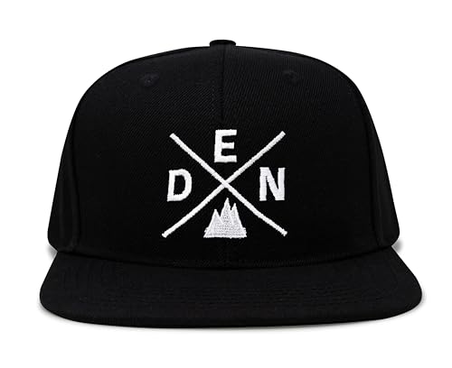 International Tie Premium Denver DEN Hat for Men and Women – Snapback Trucker Baseball Cap (Black Flatbill)