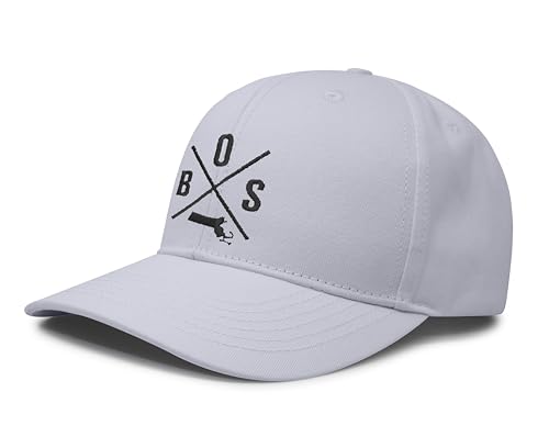 International Tie Boston BOS Hat for Men and Women - Snapback Trucker Baseball Cap (All White)