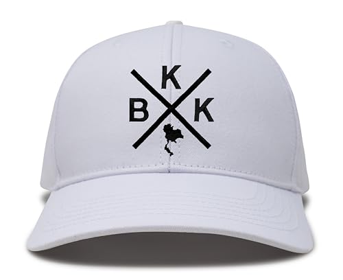 International Tie Bangkok BKK for Men and Women - Snapback Trucker Baseball Cap (All White)