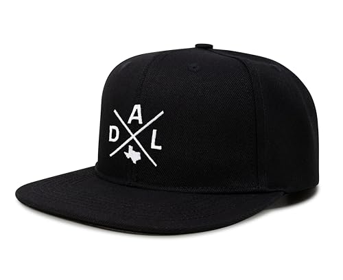 International Tie Premium Dallas DAL Hat for Men and Women – Snapback Trucker Baseball Cap (Black Flatbill) - International Tie