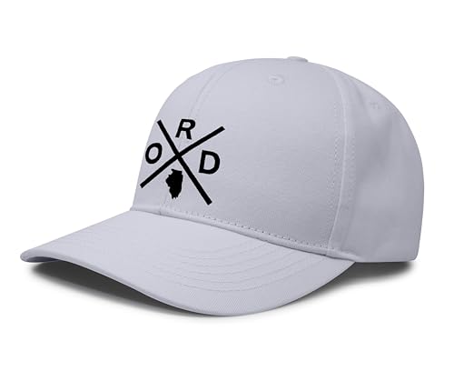 International Tie Chicago O'Hare International Airport ORD hat for Men and Women - Snapback Trucker Baseball Cap (All White)