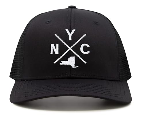 International Tie Premium New York City NYC Hat for Men and Women – Snapback Trucker Baseball Cap (All Black)