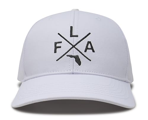 International Tie Florida FLA Hat for Men and Women - Snapback Trucker Baseball Cap (All White)