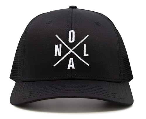 International Tie Premium New Orleans NOLA Hat for Men and Women – Snapback Trucker Baseball Cap (All Black)
