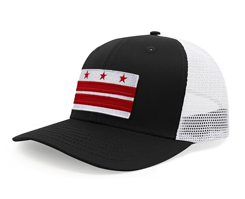 International Tie New Washington DC Flag Premium-Quality Hat (Black White)