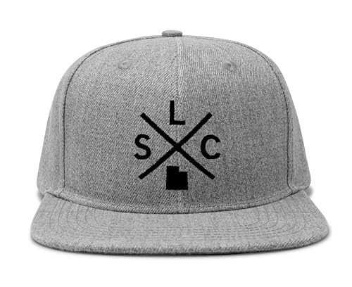 International Tie Salt Lake City SLC Hat for Men and Women - Snapback Trucker Baseball Cap (Grey Flatbill)
