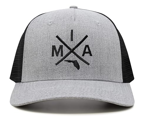 International TieMiami MIA Hat for Men and Women - Snapback Trucker Baseball Cap (Grey/Black)
