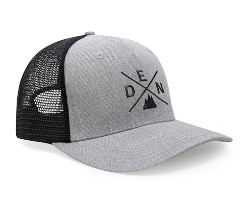 International Tie Premium Denver DEN Hat for Men and Women – Snapback Trucker Baseball Cap (Grey/Black)