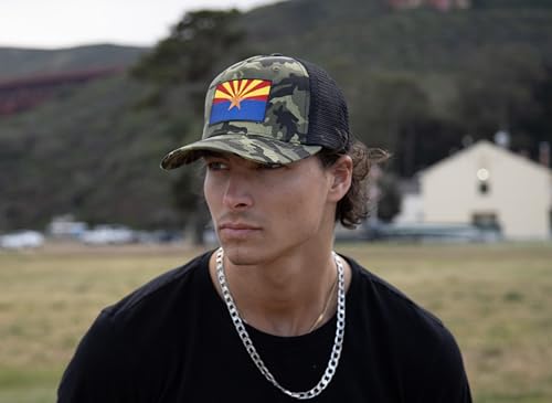 International Tie State Hat for Men and Women, Adjustable Snapback Trucker Baseball Cap with Embroidered Patch (Arizona, Camouflage) - International Tie
