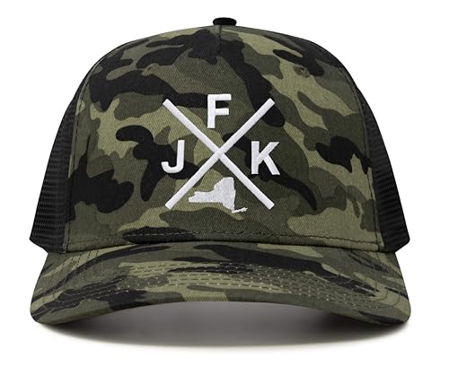 International Tie John F. Kennedy International Airport JFK Hat for Men and Women - Snapback Trucker Baseball Cap (Camouflage)