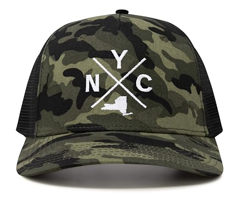 International Tie Premium New York City NYC Hat for Men and Women – Snapback Trucker Baseball Cap (Camouflage)