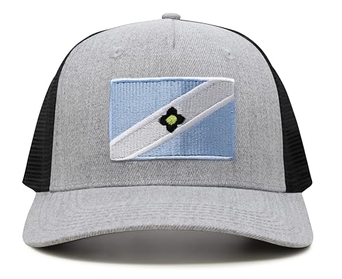 International Tie Premium Madison Flag Hat for Men and Women - Snapback Trucker Baseball Cap (Grey Black)