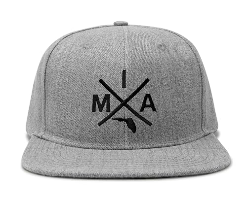 International Tie Miami MIA Hat for Men and Women - Snapback Trucker Baseball Cap (Grey Flatbill)