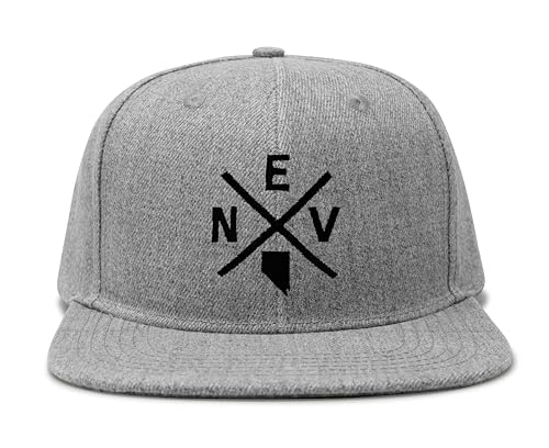 International Tie Nevada NEV Hat for Men and Women - Snapback Trucker Baseball Cap (Grey Flatbill)