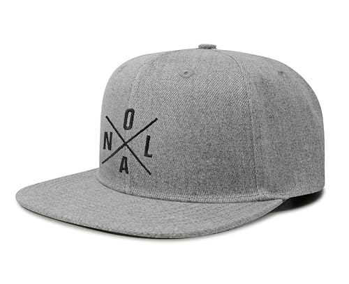 International Tie Premium New Orleans NOLA Hat for Men and Women – Snapback Trucker Baseball Cap (Grey Flatbill)