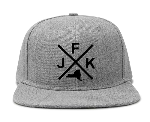 International Tie John F. Kennedy International Airport JFK Hat for Men and Women - Snapback Trucker Baseball Cap (Grey Flatbill)