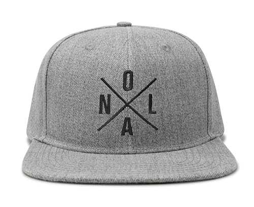 International Tie Premium New Orleans NOLA Hat for Men and Women – Snapback Trucker Baseball Cap (Grey Flatbill)