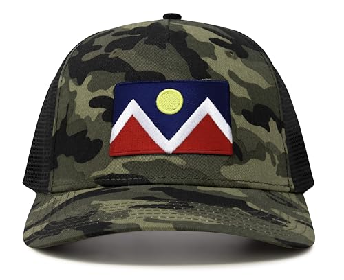 Premium Denver Colorado Flag Hat for Men and Women - Snapback Trucker Baseball Cap (Camouflage)