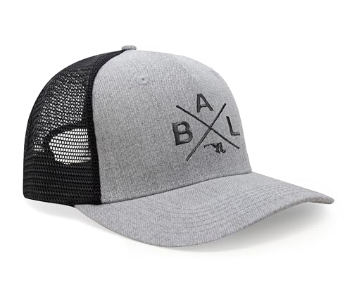 International Tie Baltimore BAL Hat for Men and Women - Snapback Trucker Baseball Cap (Grey/Black)