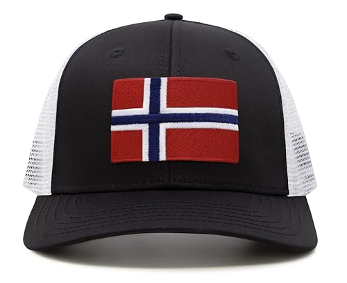 International Tie New Norway Flag Premium-Quality Hat (Black White)