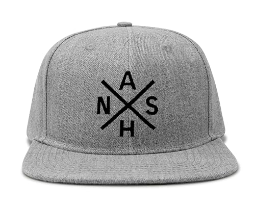 International Tie Nashville NASH Hat for Men and Women - Snapback Trucker Baseball Cap (Grey Flatbill)