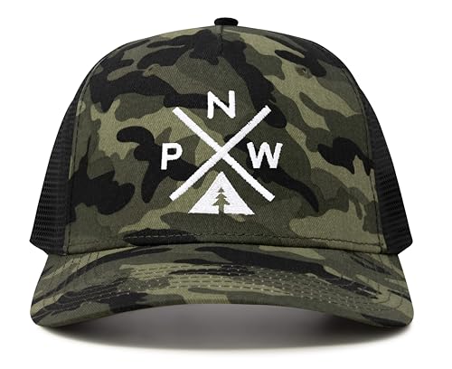 International Tie Pacific Northwest PNW Hat for Men and Women - Snapback Trucker Baseball Cap (Camouflage)
