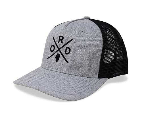 International Tie Premium Chicago O’Hare International Airport ORD Hat for Men and Women – Snapback Trucker Baseball Cap (Grey/Black)