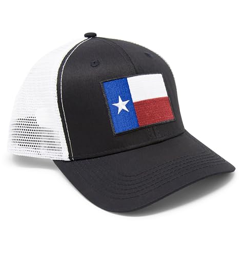 Texas Flag Snapback Cap (Black/White)