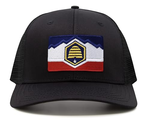 International Tie Premium Utah Flag Hat for Men and Women - Snapback Trucker Baseball Cap