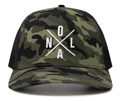 International Tie Premium New Orleans NOLA Hat for Men and Women – Snapback Trucker Baseball Cap (Camouflage)