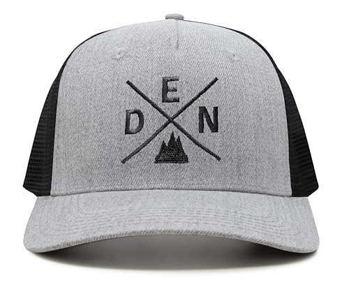International Tie Premium Denver DEN Hat for Men and Women – Snapback Trucker Baseball Cap (Grey/Black)