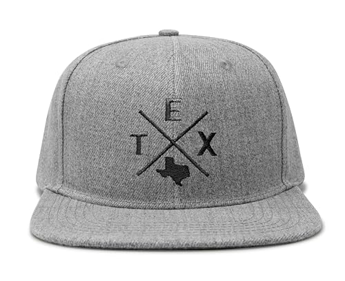 International Tie Texas TEX Hat for Men and Women – Lone Star Snapback Trucker Baseball Cap (Grey Flatbill)