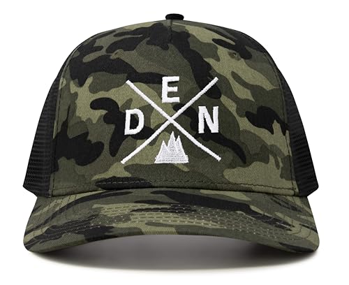 International Tie Premium Denver DEN Hat for Men and Women – Snapback Trucker Baseball Cap (Camouflage)