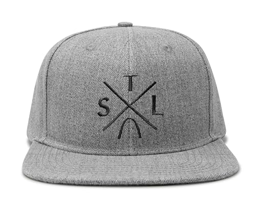 International Tie Premium St Louis STL Hat for Men and Women – Snapback Trucker Baseball Cap (Grey Flatbill)