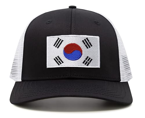 International Tie New South Korea Flag Premium-Quality Hat (Black White)