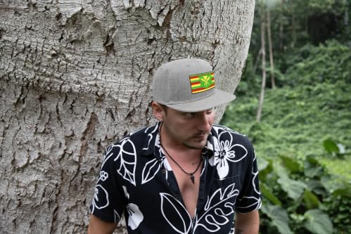 International Tie Kanaka Maoli Hat for Men and Women - Snapback Trucker Baseball Cap (Grey Flatbill)